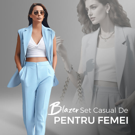 💖Set elegant pentru femei cu blazer fără mâneci și pantaloni cu talie înaltă