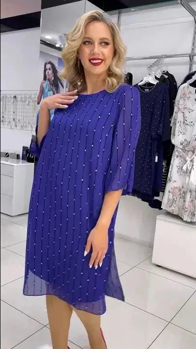 🌸Rochie la modă cu decolteu rotund pentru femei