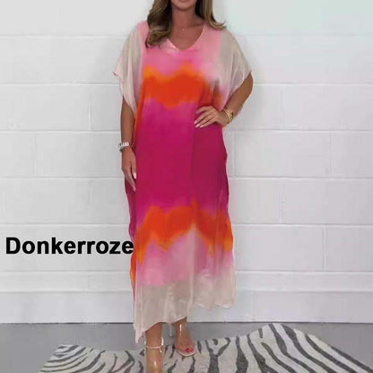 ✨ Femei confortabil casual sifon dip dye rochie