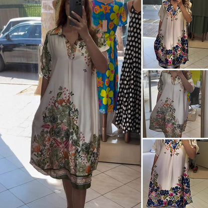 👗 Rochie lejeră cu imprimeu V